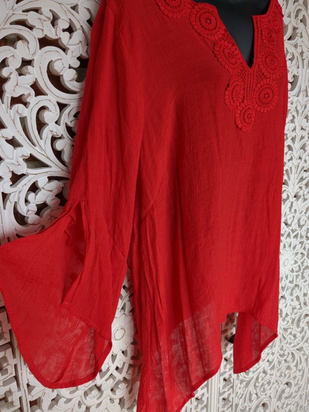 Red Long Sleeve Tunic - Picture 3 of 11
